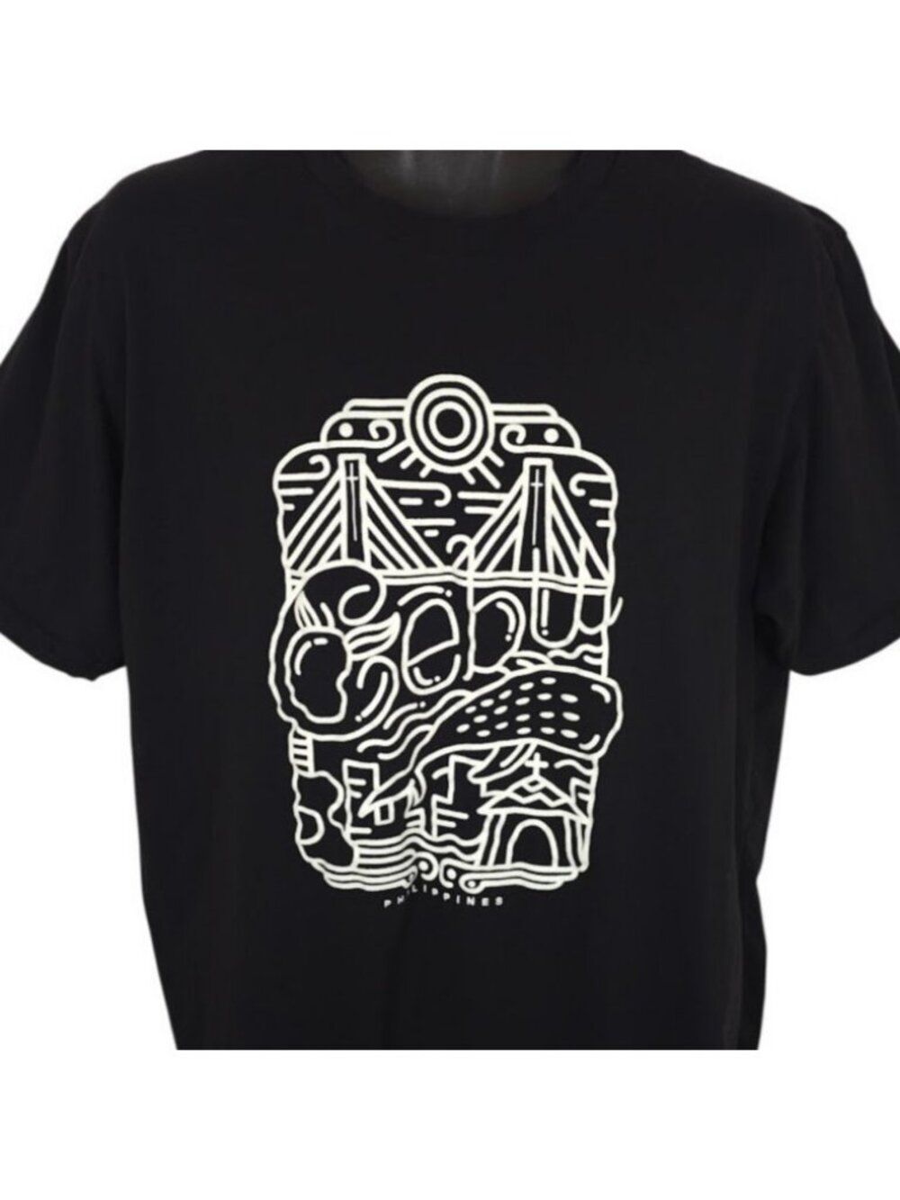 Cebu Philippines T Shirt Mens Size XL Black Travel Destination Tee